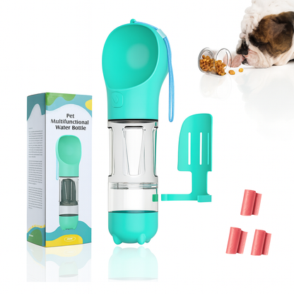 3-in-1 Portable Pet Water Bottle — Hydrate, Feed & Clean on the Go